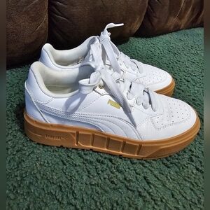Puma Cali court leather white gum shoes